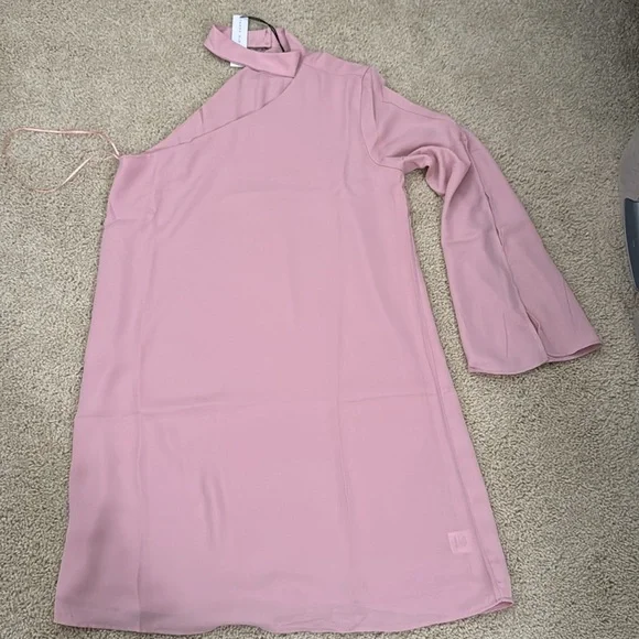 Chic One-Shoulder Pink Dress - Picture 7 of 8